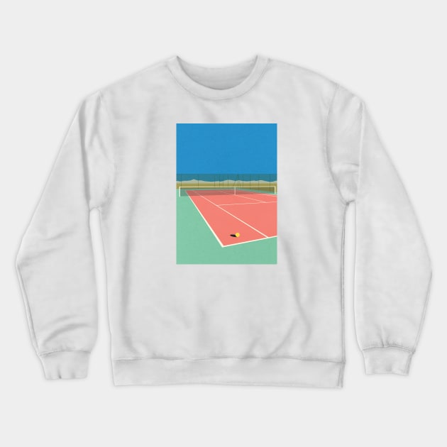 Tennis Court In The Desert Crewneck Sweatshirt by Rosi Feist